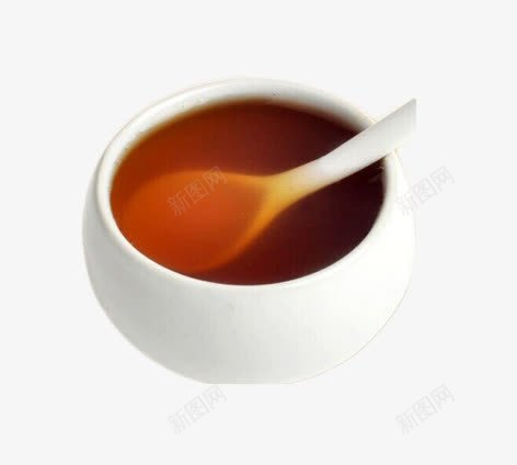 红糖水png免抠素材_88icon https://88icon.com 甜水 白色的勺子 碗中的红糖水 美味的红糖水