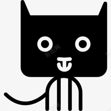 卡通矩形png卡通猫的矩形圆脑袋图标图标
