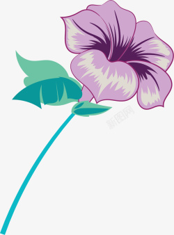 手绘紫色花朵花瓣素材