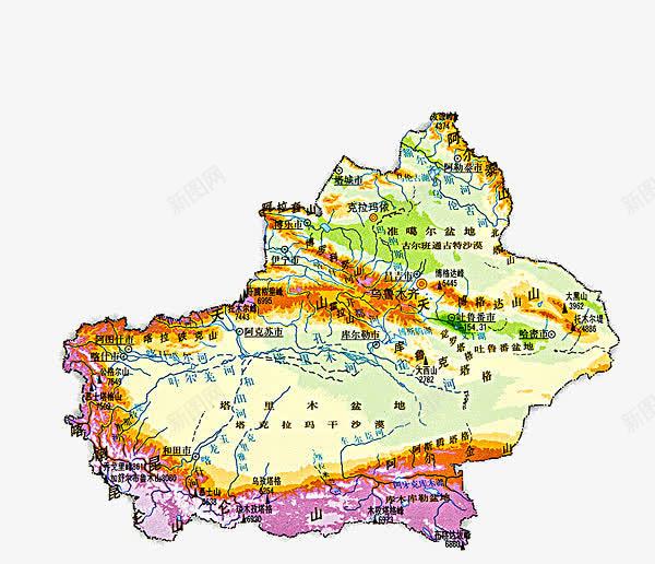 新疆地形地图png免抠素材_88icon https://88icon.com 中国新疆 地图 地形 新疆 新疆地图 新疆省地图