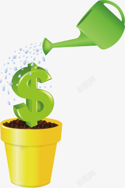 绿色水壶金融元素矢量图高清图片