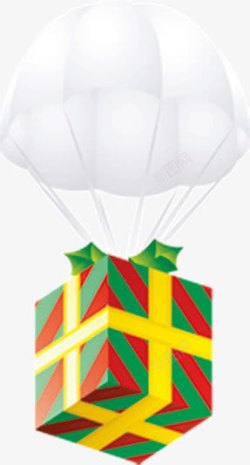 白色卡通热气球圣诞素材