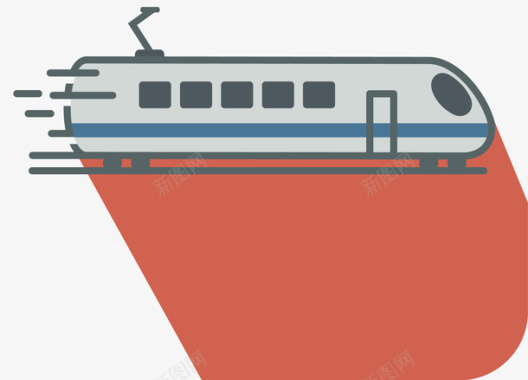 高速列车多样化自动高铁卡通矢量图图标图标