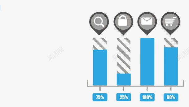 蓝色条形统计图png免抠素材_88icon https://88icon.com 创意 扁平化 统计图 蓝色