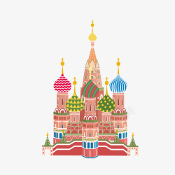 城堡建筑物卡通彩色的城堡矢量图高清图片