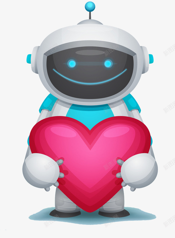 一个拿着心形的机器人png免抠素材_88icon https://88icon.com 一个 心形 手绘 机器人