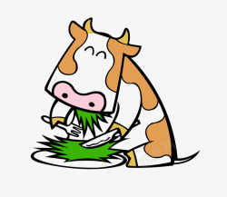 牛吃草素材