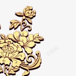 金色鲜花素材