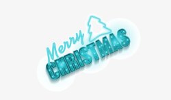 蓝色圣诞快乐艺术字体素材