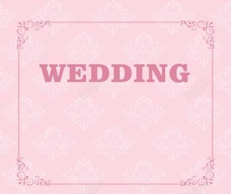 欧式底纹花边婚礼背景模板矢量图背景
