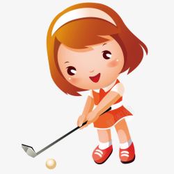 打高尔夫的女孩素材