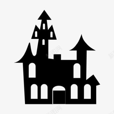 旋转城堡万圣节女巫的城堡图标图标