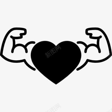 体操运动员心脏肌肉男体操运动员的手臂图标图标