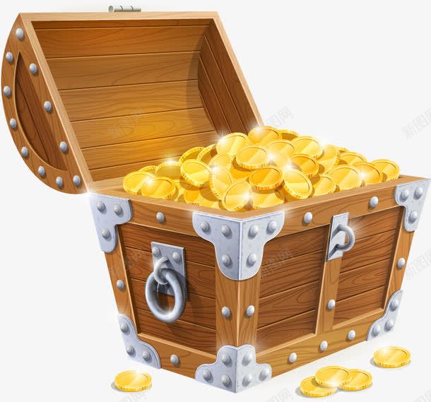金钱财富宝箱矢量图ai免抠素材_88icon https://88icon.com 宝箱 财富 金钱 矢量图