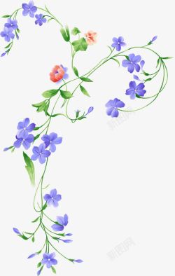 手绘紫色花卉海报素材