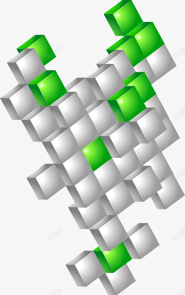 艺术模型png免抠素材_88icon https://88icon.com 3D 动感立方体 平面设计 正方体 立方体 绿色 艺术模型设计