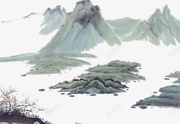 水墨画山png免抠素材_88icon https://88icon.com 国画 山 水墨画 水墨路 美术