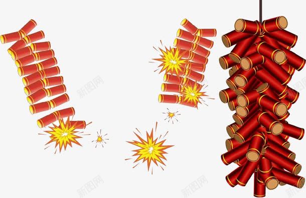 红色鞭炮新年png免抠素材_88icon https://88icon.com 新年 素材 红色 鞭炮