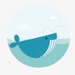 遨游在水中的鲸鱼矢量图素材