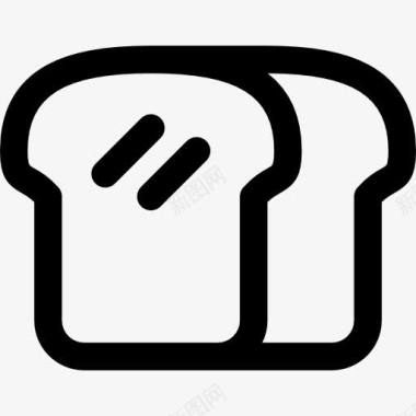 粉块面包烤图标图标