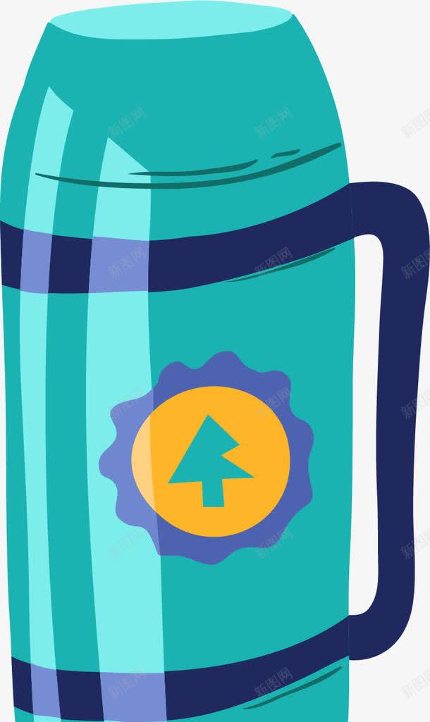 保暖壶装饰图案png免抠素材_88icon https://88icon.com 卡通 水壶 简约 蓝色