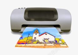 打印机打印出彩色画素材