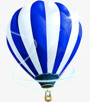一只蓝白相间热气球png免抠素材_88icon https://88icon.com 一只 热气球 相间 蓝白