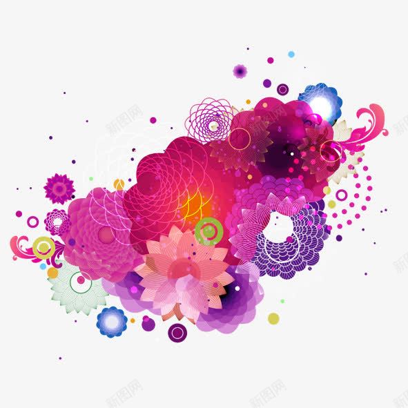 花纹图案png免抠素材_88icon https://88icon.com 图案 粉色 紫色 红色 花球 花纹 蓝色