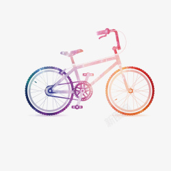 彩色脚踏车卡通彩色单车矢量图高清图片