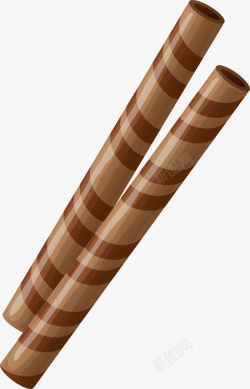 棕色条纹圆柱饼干素材