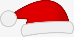 红色卡通线条圣诞帽素材