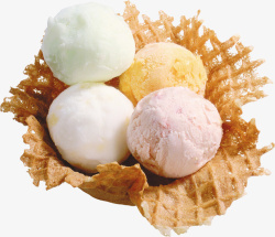 四个冰淇淋球素材