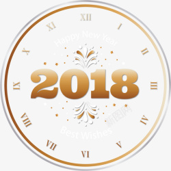2018金色钟表矢量图素材