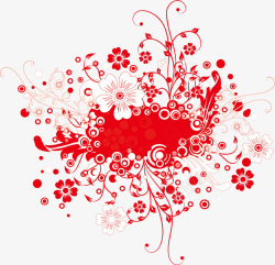 花纹红色装饰背景图案矢量图素材