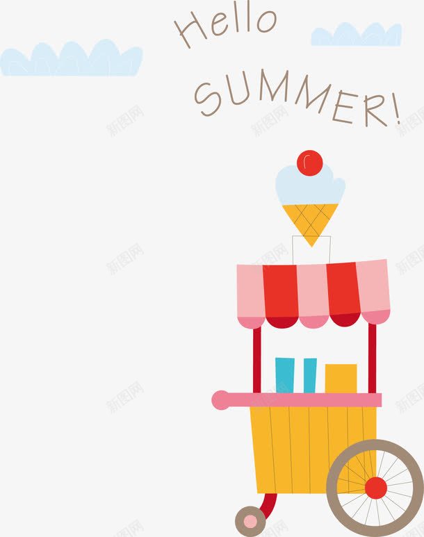 手绘夏日冰淇淋车海报png免抠素材_88icon https://88icon.com 冰淇淋车 创意 卡通 可爱 彩色 手绘图 简单