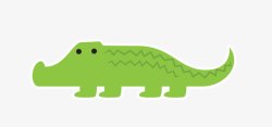 绿色卡通可爱小鳄鱼素材