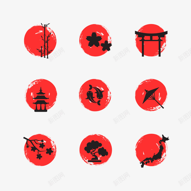 中国风元素矢量图ai免抠素材_88icon https://88icon.com 文化 源文件 红色 矢量图