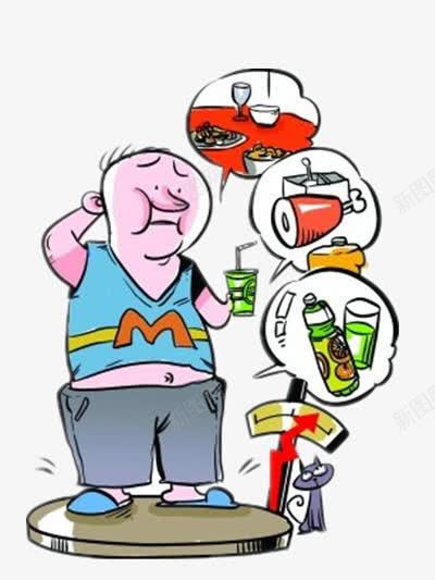 吃零食的胖子png免抠素材_88icon https://88icon.com 人物 卡通 汽水 鸡腿