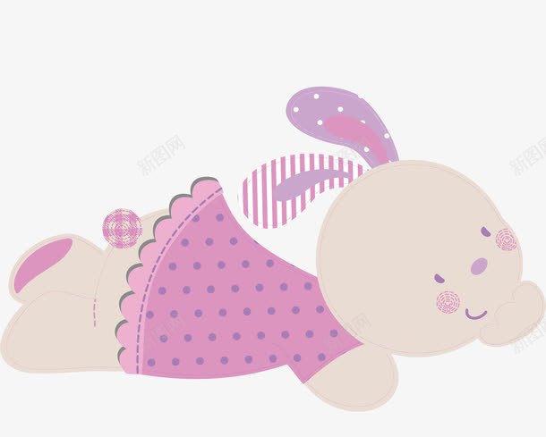 可爱小兔子png免抠素材_88icon https://88icon.com 创意 卡通 可爱 小兔子 彩色的 手绘的 矢量的 紫色裙子