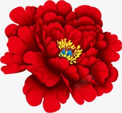 手绘创意合成红色的海棠花素材