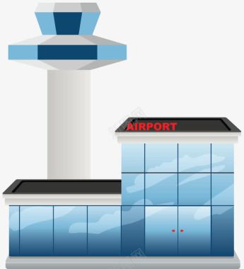 飞机场卡通建筑图标图标