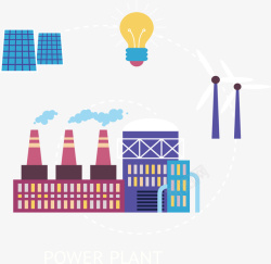 新能源动力发电系统矢量图素材