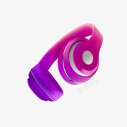 科技感紫色耳机素材