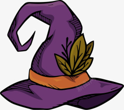 紫色的万圣节女巫帽矢量图素材