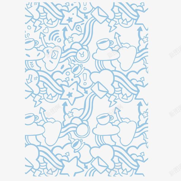 蓝色边框纹理矢量图ai免抠素材_88icon https://88icon.com 卡通 卡通手绘 纹理 边框 边框纹理 矢量图