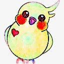 爱心淡黄色啄木鸟素材