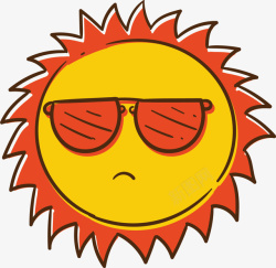 戴着墨镜的夏天太阳矢量图素材