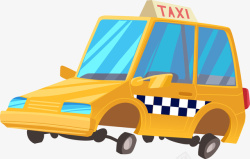 卡通taxi矢量图素材