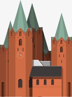 卡通城堡建筑素材