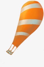 变形气球变形的橙色热气球高清图片